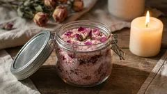 Rosenblütenblätter und grobes Salz: Warum diese Mischung so wertvoll ist und wofür man sie zu Hause verwenden kann.